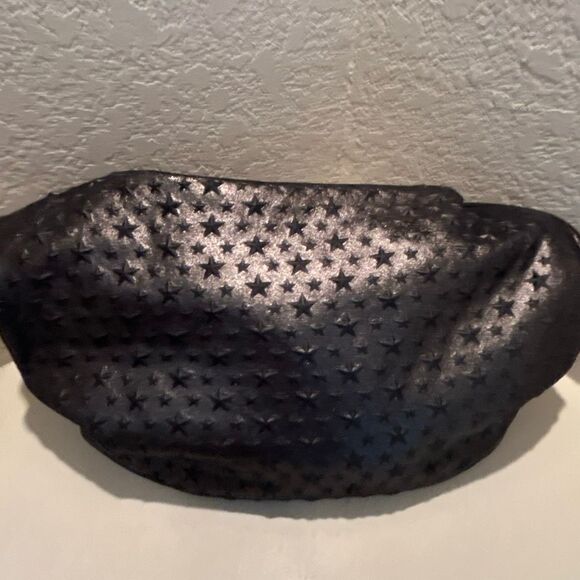 Jimmy Choo Star Embossed Hobo Shoulder Bag Gunmetal Leather Celestial Zodiac - Picture 4 of 13